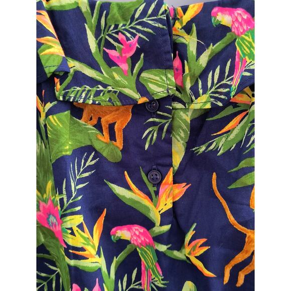 Janie and Jack Jungle Ring Dress Girls Size 12 Navy Blue Halter Peplum Mini - Picture 10 of 16